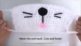 HOW TO CROCHET ANIMAL FACE MASK  DIY Cat mask for kids ,Free crochet pattern