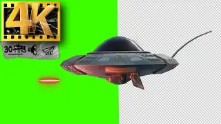UFO Laser Shooting | Sci-Fi 4K Green Screen