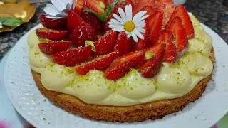 طارت فرولة بصابلي بروتون Tarte aux fraises sablé breton