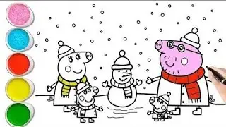  Peppa pig with her friends Drawing, Painting and Coloring For Kids and Toddlers