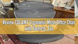 Review COLAMY Ergonomic Mesh Office Chair with Footrest, Executive High Back Computer Desk Chair wit