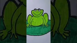 Frog drawing and Coloring for kids #kidscolouringdrawing