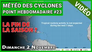 M&eacute;t&eacute;o des Cyclones : Point hebdomadaire du 2 novembre 2025