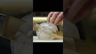 Slicing a Crystal Fruit with a Suspended Core  #Shorts