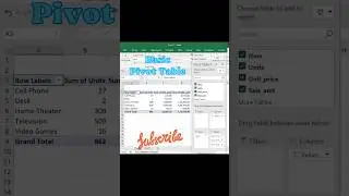 How To Create Basic Pivot Table #pivot_table #interviewquestions #microsoftexcel  #excel
