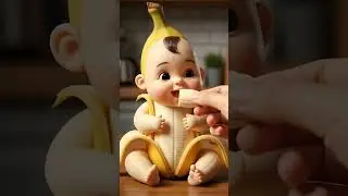 Cute Baby Eating Banana 🍌 | Funny Baby Moments | Baby #Shorts #kidssongs #kidslearning #babysongs