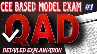 Pre Medical Model Exam QAD #1  2082/07/29