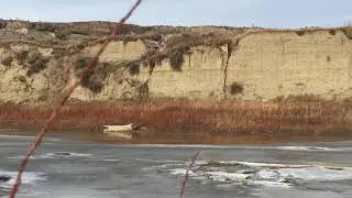 Spring Thaw on the Little Missouri River, at the Old Roosevelt Bridge Location, North Dakota