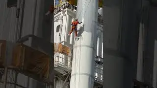 Rope Access Blasting & Painting! | High-Rise Work | MrBrand6000 ​🧐