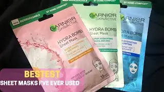 Review of Garnier hydra bomb sheet masks| bestest sheet mask I've ever used|