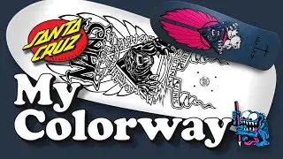 Painting a Santa Cruz Skateboard #4. My Colorway Natas Forbes 1989.
