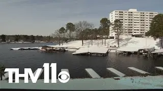 Heavy snow damages many boat docks around Lake Hamilton