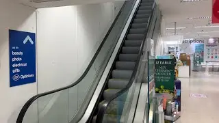 Chesterfield, England. 2x KONE escalator ride at Boots in the Pavements Shopping Centre