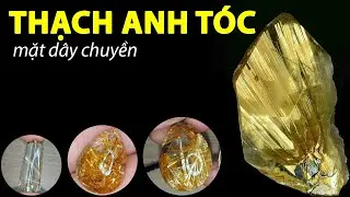 Mặt d&acirc;y chuyền thạch anh t&oacute;c v&agrave;ng cao cấp #tahigems