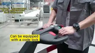 JIN YANG HU Stand-on Electric Pallet Truck for Warehouse Full-electric Pallet Forklift
