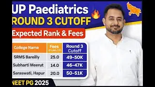 UP NEET PG 2025 Round 3 Paediatrics Expected Cutoff | Private Colleges Fees & Rank