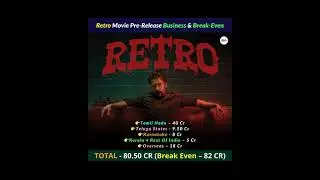 Retro Movie Pre-Release Business & Break Even  #trending#retro #suriya #tamil#vikram #kamalhaasan
