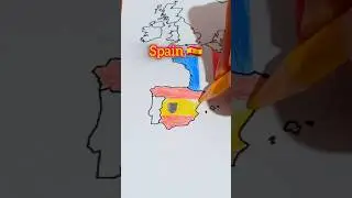Drawing the Spain 🇪🇸 flag on a world map #history #subscribe #views #spain #drawing #realmadrid