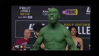 Ion Cutelaba (paints himself green ) vs  Philipe Line during intense face off UFC 299