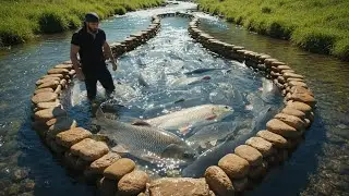 The most interesting fish trapping technique - Crab and fish trap &ndash; Primitive skills