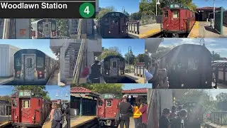 (4) Trains & (4) Train Event Redbird Action @ Woodlawn (R142, R142A, & R33) Pt 1