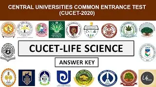 CUCET-2020 / ANSWER KEY / LIFE SCIENCE / GENERAL KNOWLEDGE #LifeScienceMCQs
