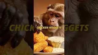 Jonte k&auml;kar chicken Nuggets 🍗❤️🐒 #asmr #monkey #jontek&auml;kar #mukbang #ai #food