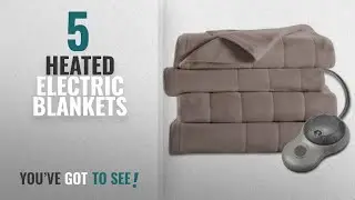 Top 10 Heated Electric Blankets [2018]: Sunbeam Quilted Fleece Heated Blanket, Queen, Mushroom,