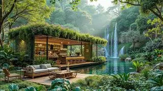 Quiet Outdoor Coffee Jazz in a Lush Forest 🌿 Relaxing Jazz & Nature Sounds for Focus