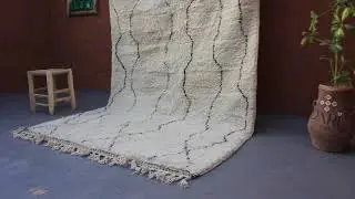 MOROCCAN BERBER NEUTRAL GEOMETRIC PATTERN WOOL RUG #Morrocanrugs #berberrugs #handmade