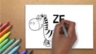 ZEBRA Drawing Tutorial for Kids | How to Draw a Zebra | Massive Kidszone
