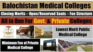 All Balochistan Govt & Private Medical Colleges Fee Structure, Closing Merits, No. of Seats