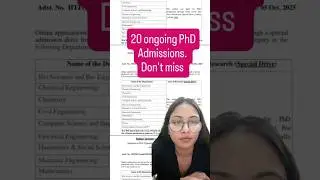 PhD admission 2025-26 | PHD Latest update #shorts