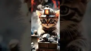 Coal Mine Kitty 🐱⛏️#MinerCat #DeepWork #Soot