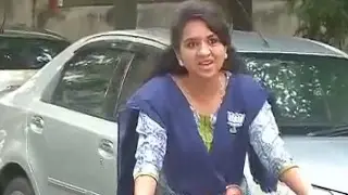 BMC Elections 2017: Shaina NC arrives to cast her vote at Napansea Rd polling booth on a c