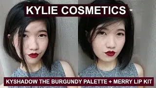 KYLIE COSMETICS KYSHADOW THE BURGUNDY PALETTE & MERRY LIP KIT Makeup Look | Singapore