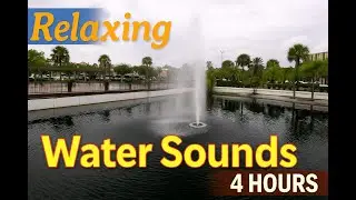 4 Hours of Relaxing Outdoor Fountain Sounds | Sleep, Study & Meditation in 4K