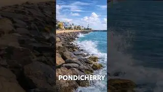 Pondicherry 🌊 | Bharathi Park Walk, Marina Beach, Taka Pizza & Le Caf&eacute; | Vlog 2  #shorts #viral