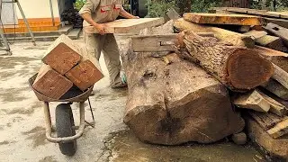 Creative Idea Of ​​Recycling Old Wood // Sturdy Table With Giant Legs