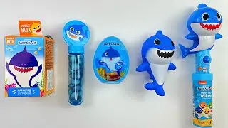 my favorite ASMR Candy💙Egg Surprise Lollipop Chocolates & Toys Unpacking | Baby Shark