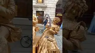 The Gold Lady priceless reaction when she got pranked by the Goldman seating on nothing. #prank