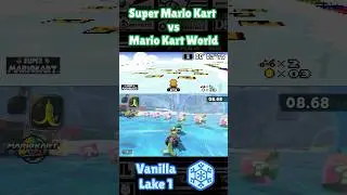 Vanilla Lake 1: SNES vs Mario Kart World ❄️ | Stacked Comparison