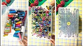 DiY Thread Organizer Box | Thread Storage Ideas #thread #organizer #diy #MeghaCrafts