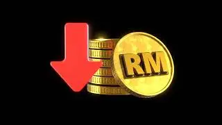 Gold Coins Animation Showing MYR Forex & Stock Market Concept