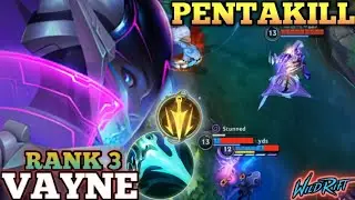 VAYNE PERFECT PENTAKILL! SUPER AGGRESSIVE MVP PLAY - TOP 3 GLOBAL VAYNE BY 고양이 Oggy - WILD RIFT