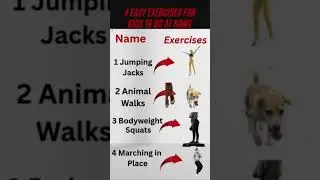 4 Easy & Fun Exercises Kids Can Do at Home! #KidsWorkout, #EasyKidsExercises, #HomeWorkoutForKids,