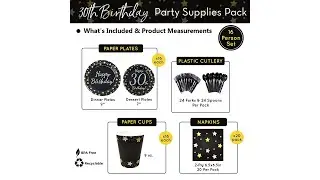 Discount Party Supplies - 30th Birthday Party Supplies Packs