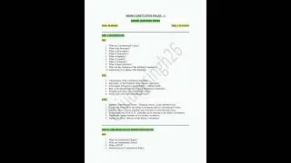 INDIAN CONSTITUTIONAL VALUES - I | IMPORTANT QUESTIONS (MQP) | 3RD SEM | SEP SYLLABUS