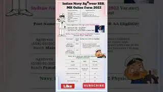 Indian Navy Agneepath Recruitment 2022, #IndianNavyBharti2022 #navy_mr_vacancy2022 #shorts #viral