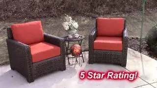 Stylish, Comfortable and Sturdy ALL-WEATHER Rattan Patio Chairs by Laguna Point Brand